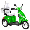 Image of Bespoke Legacy Full Size 3-Wheel Mobility Scooter in Color Green with White Seat and White Wheel Rims