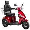 Image of Bespoke Legacy Full Size 3-Wheel Mobility Scooter in Color Red with Black Seat and Black Wheel Rims 