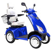 Image of Bespoke Platinum Bariatric 4-Wheel Mobility Scooter in Blue Color with White Seat and White Wheel Rims