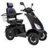Image of Bespoke Platinum Bariatric 4-Wheel Mobility Scooter in Matte Black Color with Black Seat and Black Wheel Rims