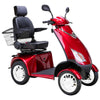 Image of Bespoke Platinum Bariatric 4-Wheel Mobility Scooter in Red Color with Black Seat and White Wheel Rims
