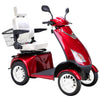 Image of Bespoke Platinum Bariatric 4-Wheel Mobility Scooter in Red Color with White Seat and White Wheel Rims