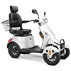 Image of Bespoke Prestige Full Size 4-Wheel Mobility Scooterin White Color Black Seat and Black Wheel Rims