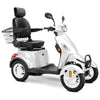 Image of Bespoke Prestige Full Size 4-Wheel Mobility Scooterin White Color Black Seat and White Wheel Rims