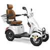 Image of Bespoke Prestige Full Size 4-Wheel Mobility Scooterin White Color Brown Seat and Black Wheel Rims 