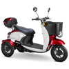 Image of Bespoke Supreme 3-Wheel Mobility Scooter in Red & White Color with Black Seat and Black Wheel Rims