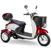 Image of Bespoke Supreme 3-Wheel Mobility Scooter in Red & White Color with Black Seat and White Wheel Rims