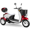 Image of Bespoke Supreme 3-Wheel Mobility Scooter in Red & White Color with White Seat and White Wheel Rims