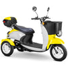 Image of Bespoke Supreme 3-Wheel Mobility Scooter in Yellow & White Color with Black Seat and White Wheel Rims