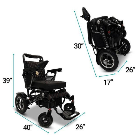 ComfyGo IQ-7000 Remote Control Folding Electric Wheelchair Dimensions