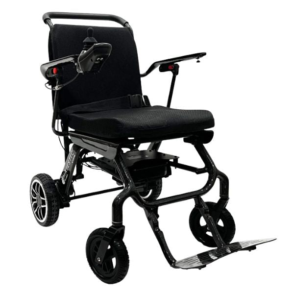 ComfyGo IQ-Carbon Lightweight Carbon Fiber Electric Wheelchair Right Angle View