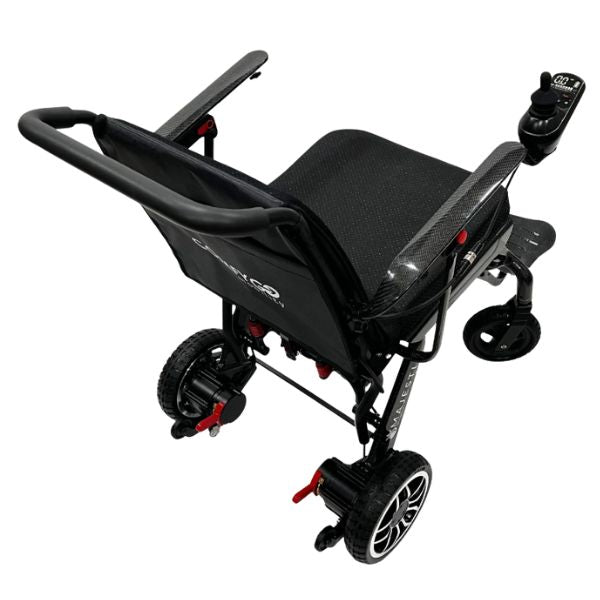 ComfyGo IQ-Carbon Lightweight Carbon Fiber Electric Wheelchair on an upward view