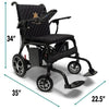 Image of ComfyGo Phoenix Carbon Fiber Folding Electric Wheelchair Dimensions