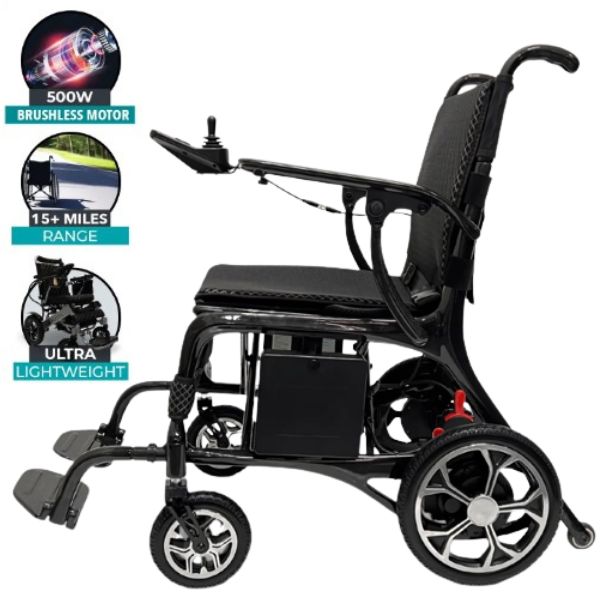 ComfyGo Phoenix Carbon Fiber Folding Electric Wheelchair Features