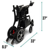 Image of ComfyGo Phoenix Carbon Fiber Folding Electric Wheelchair Folded Dimemsions