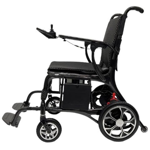 ComfyGo Phoenix Carbon Fiber Folding Electric Wheelchair Standard Textile Side View