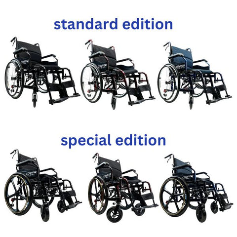 ComfyGo X-1 Lightweight Manual Wheelchair Wheels design and colors