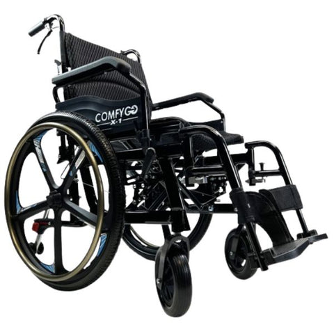 ComfyGo X-1 Lightweight Manual Wheelchair Special Edition Black Color