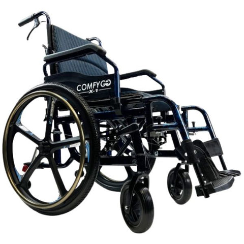 ComfyGo X-1 Lightweight Manual Wheelchair Blue Color