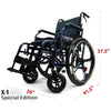 Image of ComfyGo X-1 Lightweight Manual Wheelchair Special Edition Dimensions