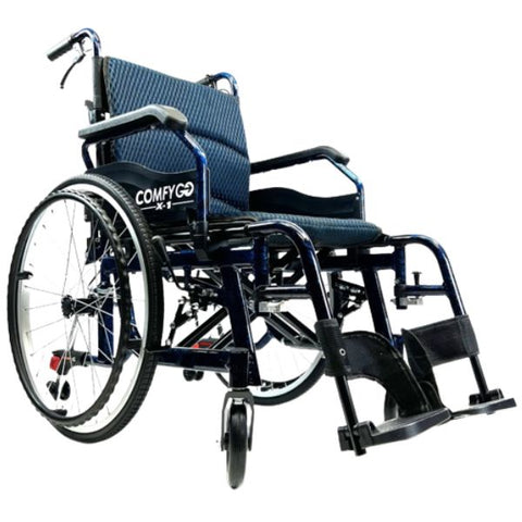 ComfyGo X-1 Lightweight Manual Wheelchair Standard Edition Blue Color