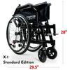 Image of ComfyGo X-1 Lightweight Manual Wheelchair Standard Edition Folded Dimensions