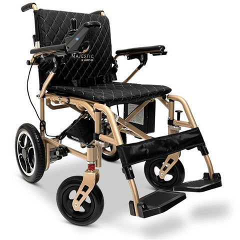 ComfyGo X-7 Ultra Lightweight Electric Wheelchair Bronze Frame Black Cushion