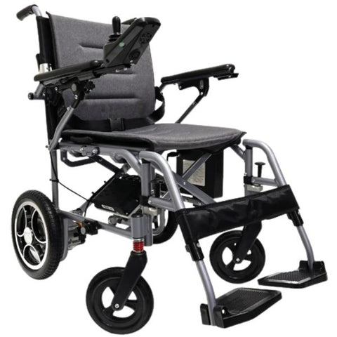 ComfyGo X-7 Ultra Lightweight Electric Wheelchair Silver Frame Standard Cushion