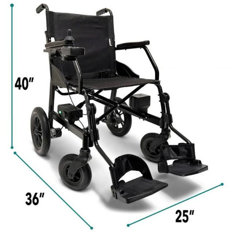 ComfyGo  X-Lite Ultra Lightweight Foldable Electric Wheelchair DImensions