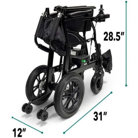 ComfyGo  X-Lite Ultra Lightweight Foldable Electric Wheelchair Folded Dimensions
