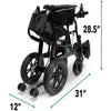 Image of ComfyGo  X-Lite Ultra Lightweight Foldable Electric Wheelchair Folded Dimensions