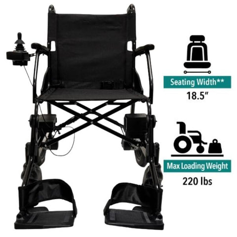ComfyGo  X-Lite Ultra Lightweight Foldable Electric Wheelchair Weight Capacity and seating Size