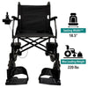 Image of ComfyGo  X-Lite Ultra Lightweight Foldable Electric Wheelchair Weight Capacity and seating Size