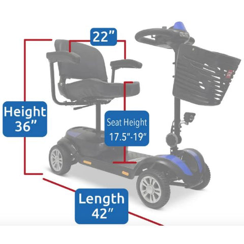 ComfyGo Z-4 Portable Mobility Scooter Dimensions