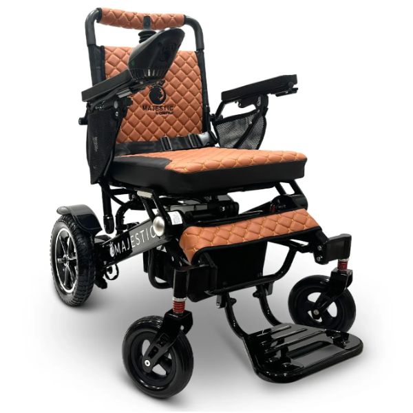 ComfyGo IQ-7000 Remote Control Folding Electric Wheelchair Black frame with Taba Cushion