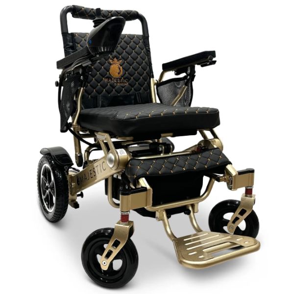 ComfyGo IQ-7000 Remote Control Folding Electric Wheelchair Bronze frame with Black Cushion