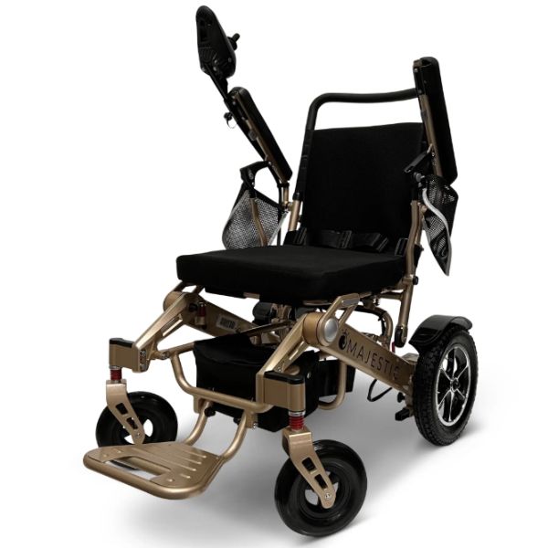ComfyGo IQ-7000 Remote Control Folding Electric Wheelchair Bronze frame with Standard Cushion