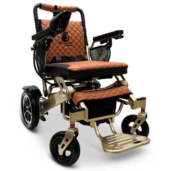 ComfyGo IQ-7000 Remote Control Folding Electric Wheelchair Bronze frame with Taba Cushion