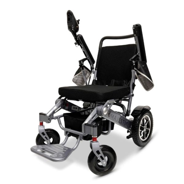 ComfyGo IQ-7000 Remote Control Folding Electric Wheelchair Silver frame with Standard Cushion