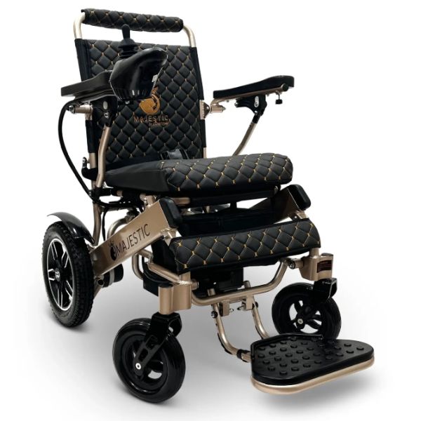 ComfyGo IQ-8000 Remote Controlled Folding Power Wheelchair Bronze Frame with Black Cushion