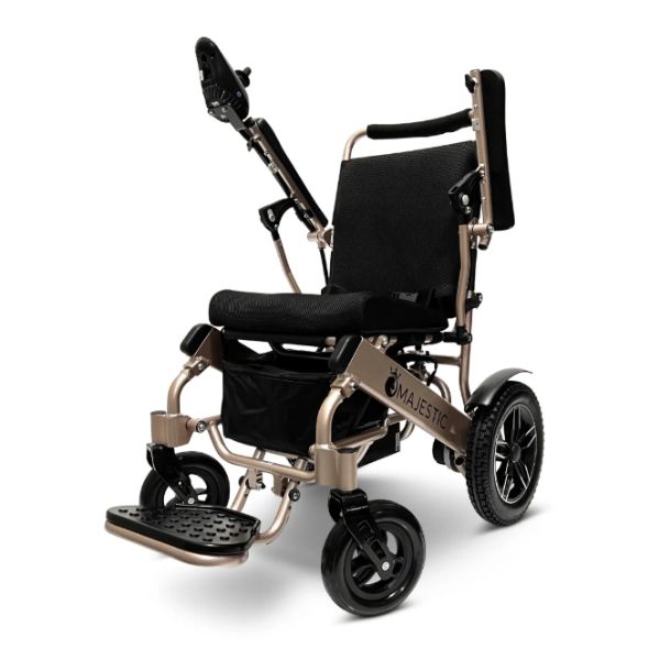 ComfyGo IQ-8000 Remote Controlled Folding Power Wheelchair Bronze Frame with Standard Cushion