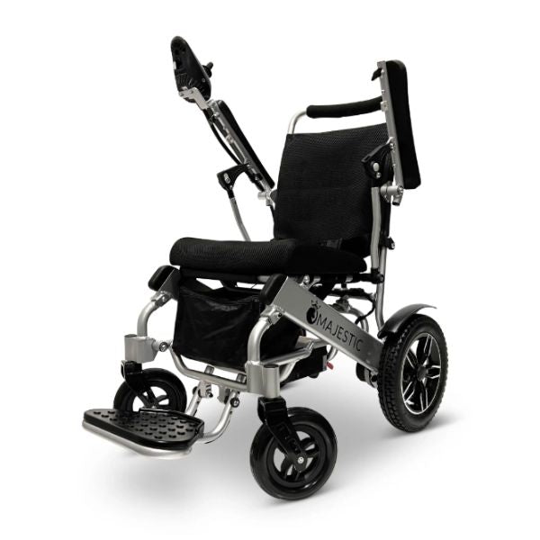 ComfyGo_IQ-8000_Remote_Controlled_Folding_Power_Wheelchair Silver Frame_with Standard Cushion