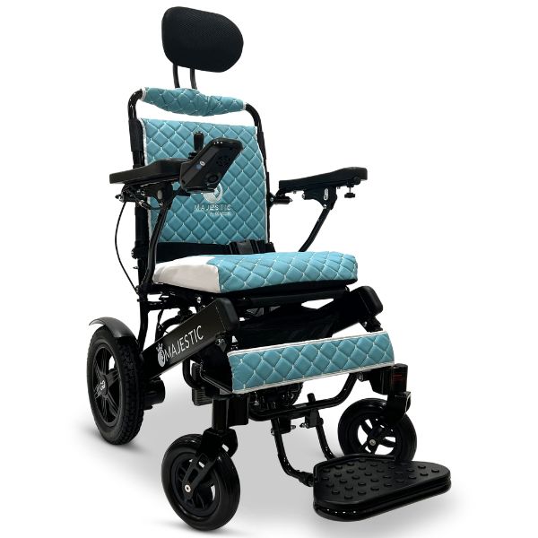ComfyGo IQ-9000 Remote Controlled And Auto Recline Black Frame with Teal Cushion 