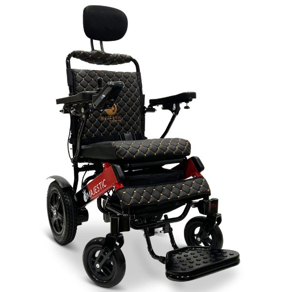 ComfyGo IQ-9000 Remote Controlled And Auto Recline Black and Red Frame Black Cushion