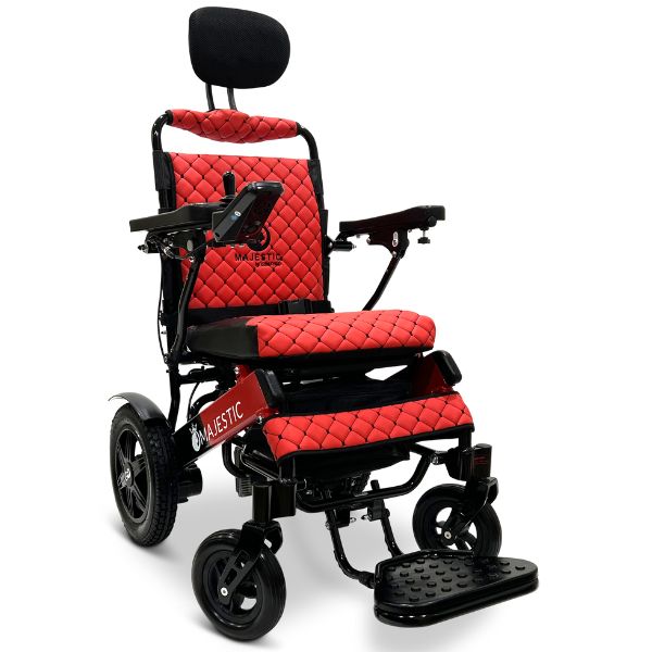 ComfyGo IQ-9000 Remote Controlled And Auto Recline Black and Red Frame Red Cushion