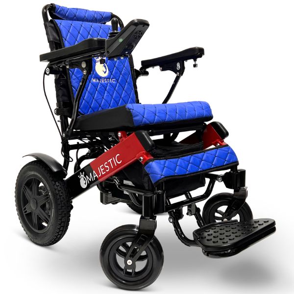 ComfyGo IQ-9000 Remote Controlled  Black Red Frame with Blue Cushion