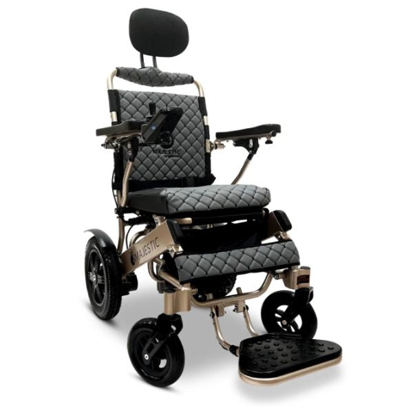 ComfyGo IQ-9000 Remote Controlled Folding Power Wheelchair Bronze Frame With Gray Cushion