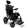 Image of ComfyGo IQ-9000 Remote Controlled Folding Power Wheelchair with Recline Showing Black Frame and Standard Cushion