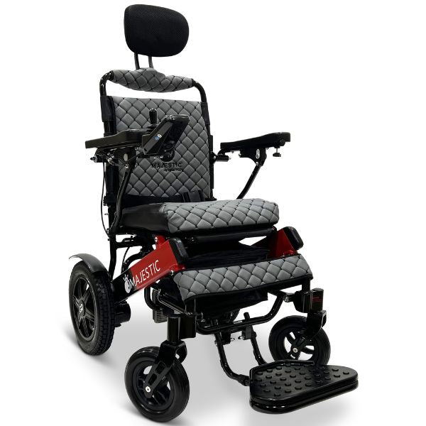 ComfyGo IQ-9000 Remote Controlled with Auto Recline  Black & Red Frame  and Gray Cushion 