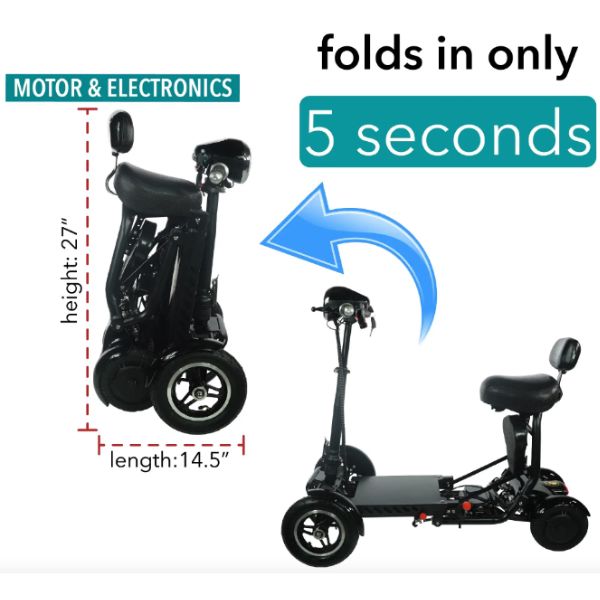 ComfyGo MS 3000 Foldable Mobility Scooter Easy Folding View